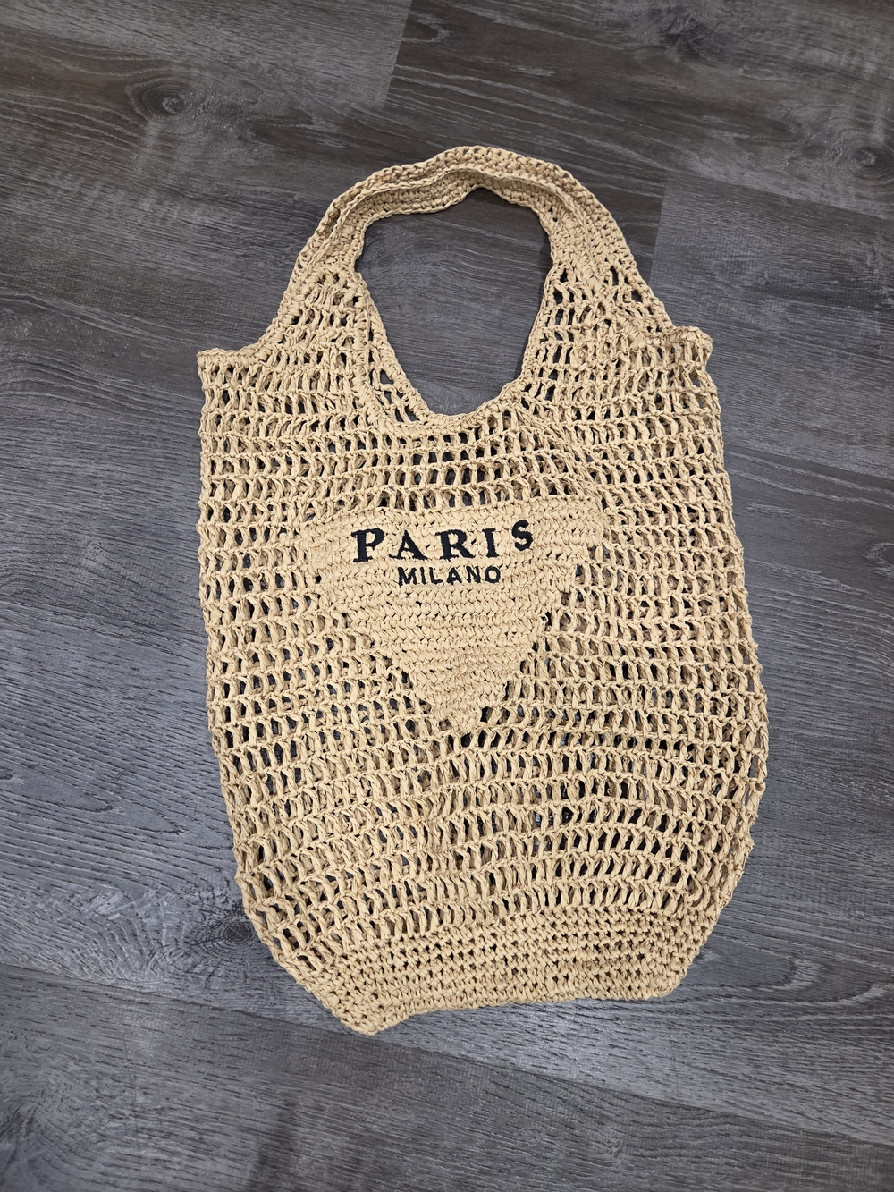 Beige Crochet Market Bag